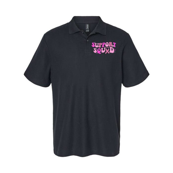 Breast Cancer Awareness Pink Warrior Groovy Support Squad Softstyle Adult Sport Polo