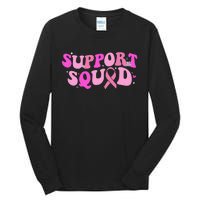 Breast Cancer Awareness Pink Warrior Groovy Support Squad Tall Long Sleeve T-Shirt