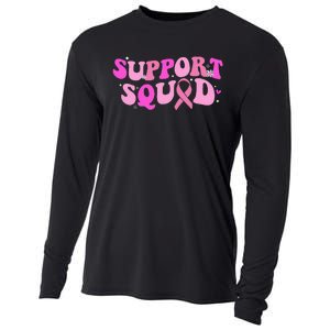 Breast Cancer Awareness Pink Warrior Groovy Support Squad Cooling Performance Long Sleeve Crew