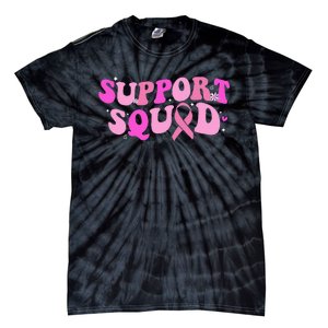 Breast Cancer Awareness Pink Warrior Groovy Support Squad Tie-Dye T-Shirt