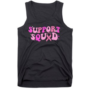 Breast Cancer Awareness Pink Warrior Groovy Support Squad Tank Top