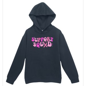 Breast Cancer Awareness Pink Warrior Groovy Support Squad Urban Pullover Hoodie