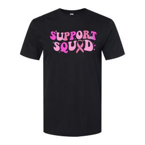 Breast Cancer Awareness Pink Warrior Groovy Support Squad Softstyle CVC T-Shirt