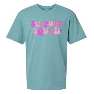 Breast Cancer Awareness Pink Warrior Groovy Support Squad Sueded Cloud Jersey T-Shirt