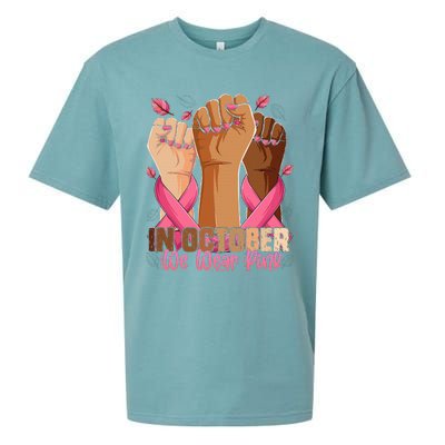 Breast Cancer Awareness Month In October We Wear Sueded Cloud Jersey T-Shirt