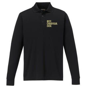 Best Chauffeur Art Dad Job Taxi Limo Driver Performance Long Sleeve Polo