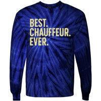 Best Chauffeur Art Dad Job Taxi Limo Driver Tie-Dye Long Sleeve Shirt