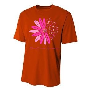 Breast Cancer Awareness Sunflower Ribbon Performance Sprint T-Shirt