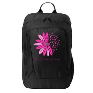 Breast Cancer Awareness Sunflower Ribbon City Backpack