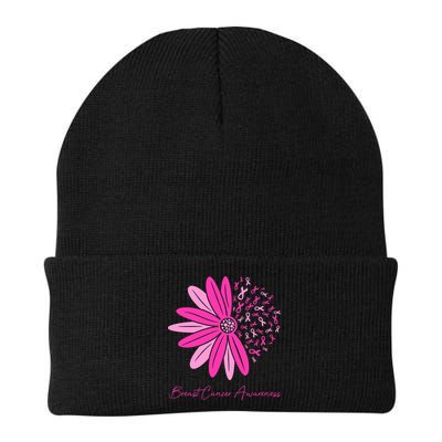 Breast Cancer Awareness Sunflower Ribbon Beanie
