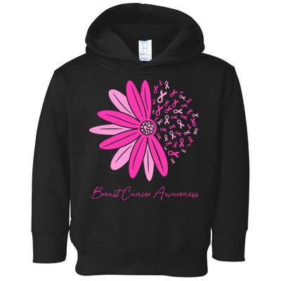 Breast Cancer Awareness Sunflower Ribbon Toddler Hoodie