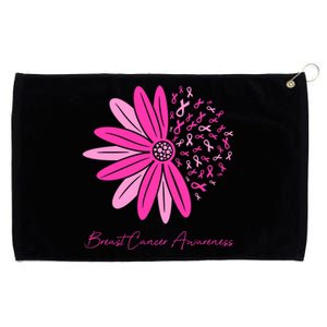 Breast Cancer Awareness Sunflower Ribbon Grommeted Golf Towel