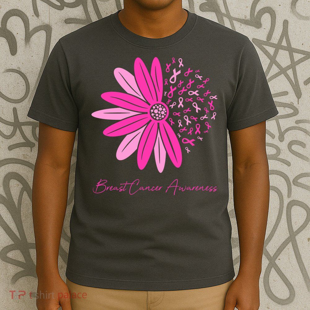 Breast Cancer Awareness Sunflower Ribbon T-Shirt