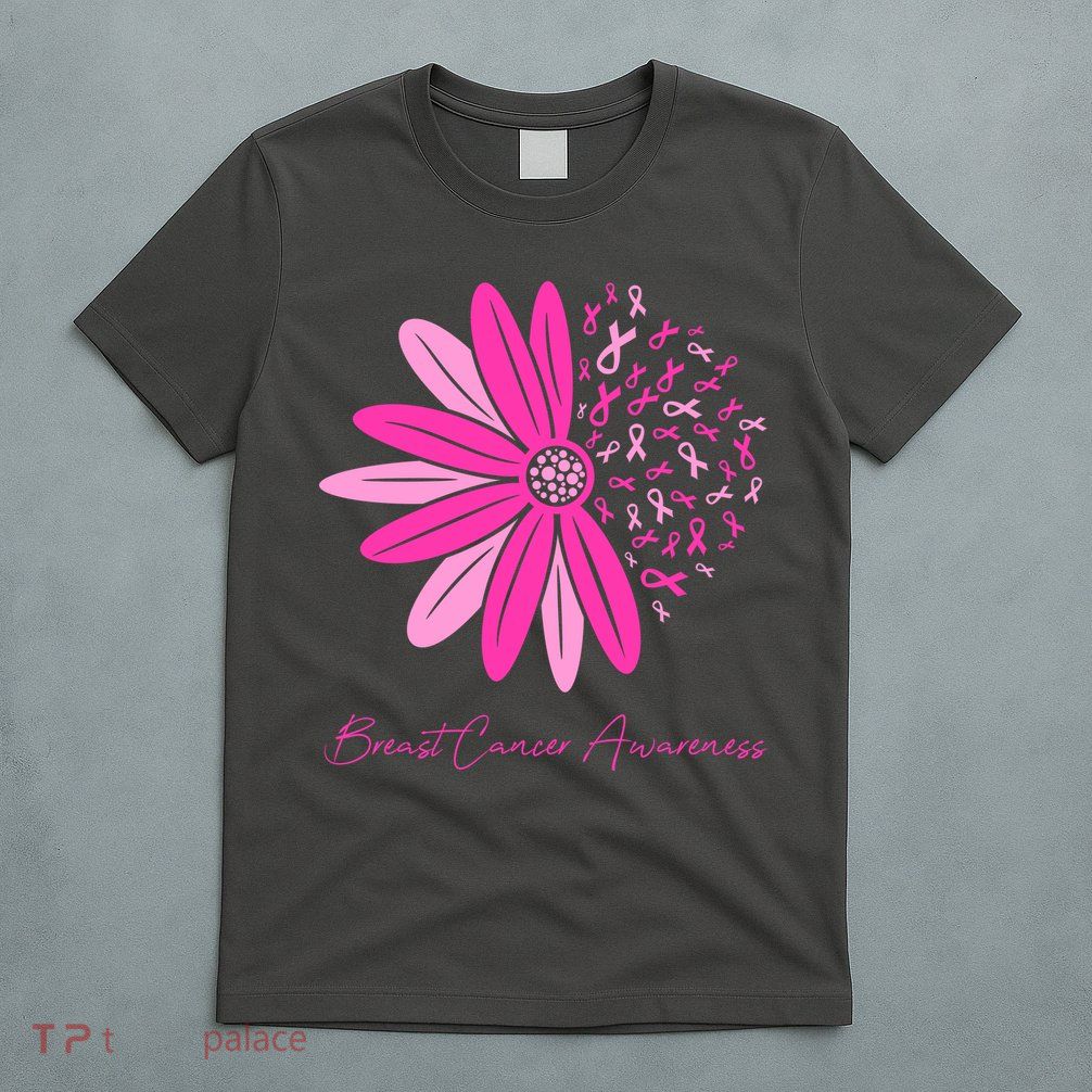 Breast Cancer Awareness Sunflower Ribbon T-Shirt