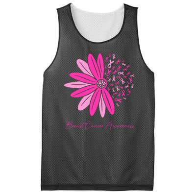 Breast Cancer Awareness Sunflower Ribbon Mesh Reversible Basketball Jersey Tank