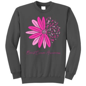 Breast Cancer Awareness Sunflower Ribbon Tall Sweatshirt