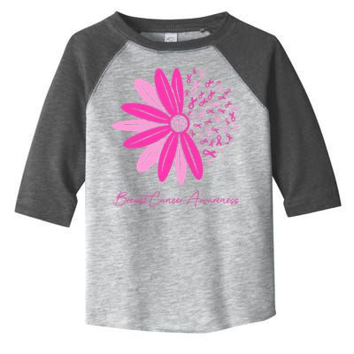 Breast Cancer Awareness Sunflower Ribbon Toddler Fine Jersey T-Shirt