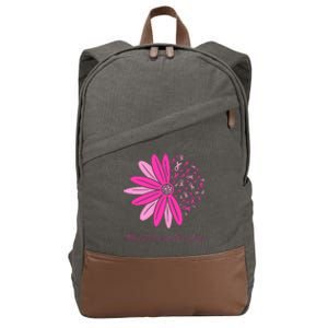 Breast Cancer Awareness Sunflower Ribbon Cotton Canvas Backpack