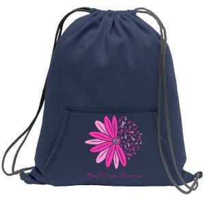 Breast Cancer Awareness Sunflower Ribbon Sweatshirt Cinch Pack Bag