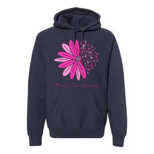 Breast Cancer Awareness Sunflower Ribbon Premium Hoodie