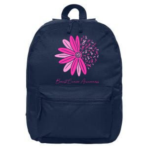 Breast Cancer Awareness Sunflower Ribbon 16 in Basic Backpack