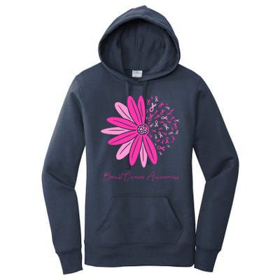 Breast Cancer Awareness Sunflower Ribbon Women's Pullover Hoodie