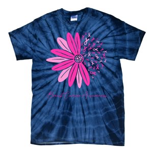 Breast Cancer Awareness Sunflower Ribbon Tie-Dye T-Shirt