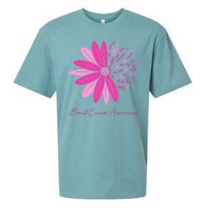 Breast Cancer Awareness Sunflower Ribbon Sueded Cloud Jersey T-Shirt