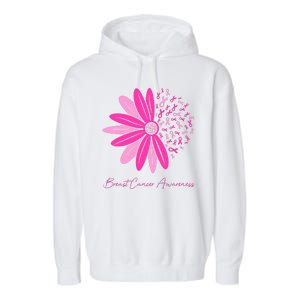 Breast Cancer Awareness Sunflower Ribbon Garment-Dyed Fleece Hoodie