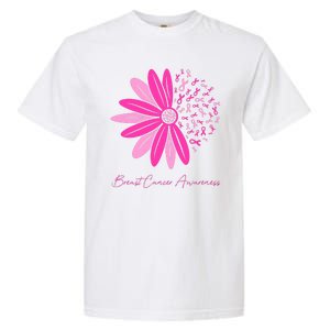 Breast Cancer Awareness Sunflower Ribbon Garment-Dyed Heavyweight T-Shirt