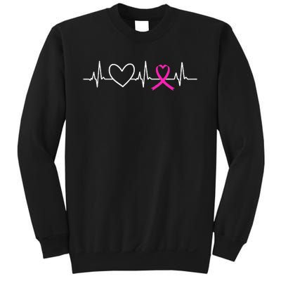 Breast Cancer Awareness Month Ribbon Heartbeat Sweatshirt