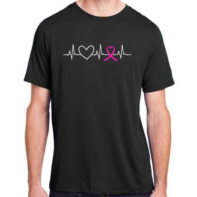 Breast Cancer Awareness Month Ribbon Heartbeat Adult ChromaSoft Performance T-Shirt