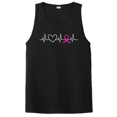 Breast Cancer Awareness Month Ribbon Heartbeat PosiCharge Competitor Tank