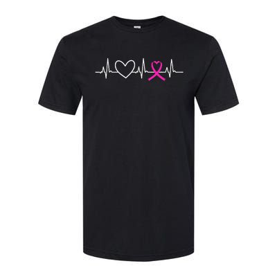 Breast Cancer Awareness Month Ribbon Heartbeat Softstyle CVC T-Shirt