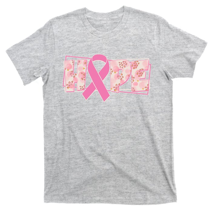 Breast Cancer Awareness Hope Leopard Print T-Shirt