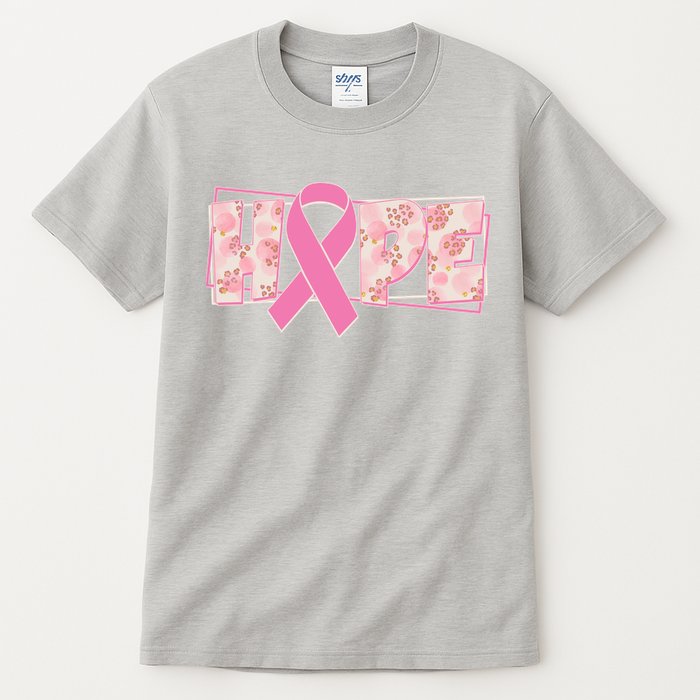 Breast Cancer Awareness Hope Leopard Print Tall T-Shirt