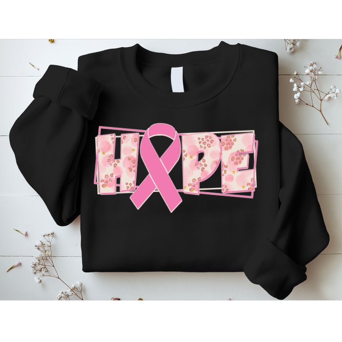 Breast Cancer Awareness Hope Leopard Print Sweatshirt