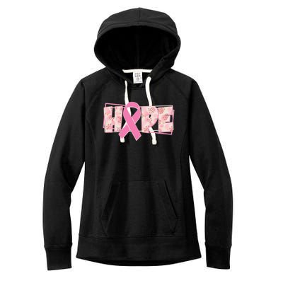 Breast Cancer Awareness Hope Leopard Print Women's Fleece Hoodie