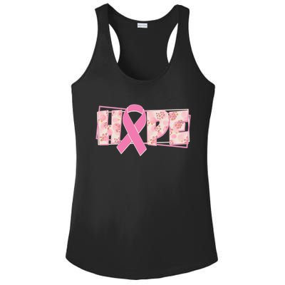 Breast Cancer Awareness Hope Leopard Print Ladies PosiCharge Competitor Racerback Tank