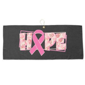 Breast Cancer Awareness Hope Leopard Print Large Microfiber Waffle Golf Towel