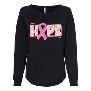 Breast Cancer Awareness Hope Leopard Print Womens California Wash Sweatshirt