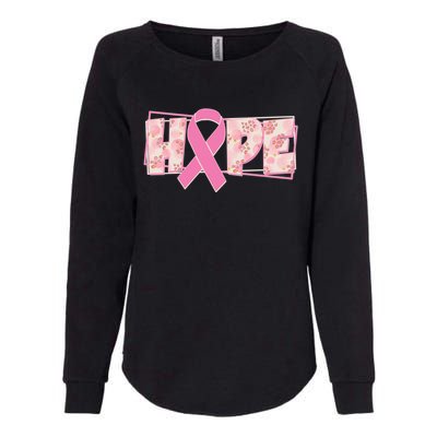 Breast Cancer Awareness Hope Leopard Print Womens California Wash Sweatshirt