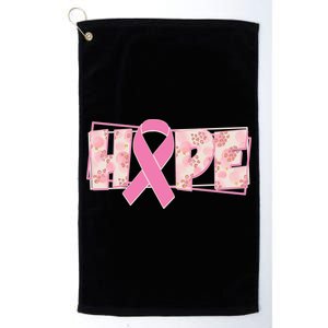 Breast Cancer Awareness Hope Leopard Print Platinum Collection Golf Towel