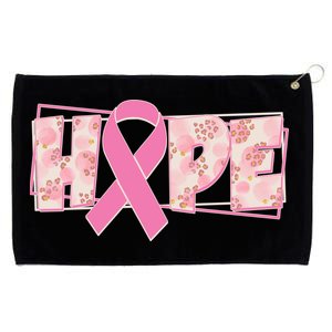 Breast Cancer Awareness Hope Leopard Print Grommeted Golf Towel