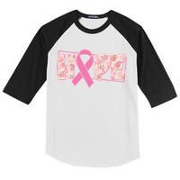 Breast Cancer Awareness Hope Leopard Print Kids Colorblock Raglan Jersey
