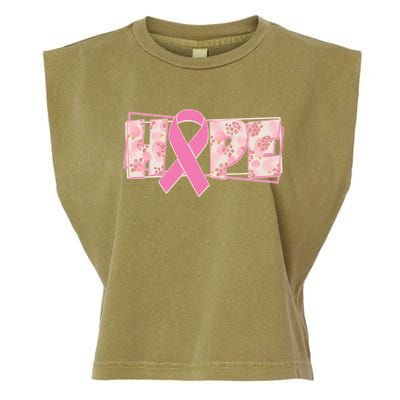 Breast Cancer Awareness Hope Leopard Print Garment-Dyed Women's Muscle Tee