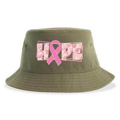 Breast Cancer Awareness Hope Leopard Print Sustainable Bucket Hat