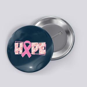 Breast Cancer Awareness Hope Leopard Print Button