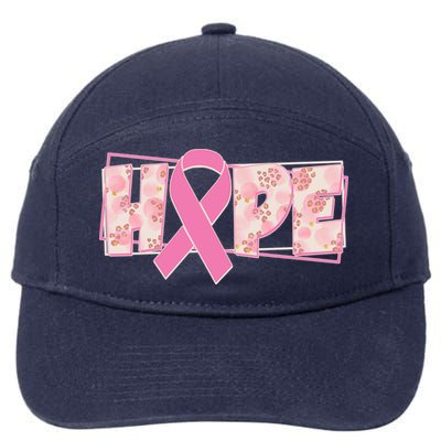 Breast Cancer Awareness Hope Leopard Print 7-Panel Snapback Hat