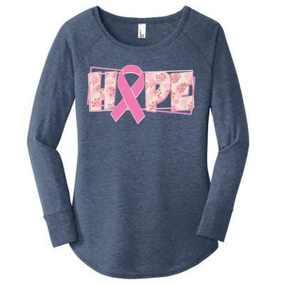 Breast Cancer Awareness Hope Leopard Print Women's Perfect Tri Tunic Long Sleeve Shirt